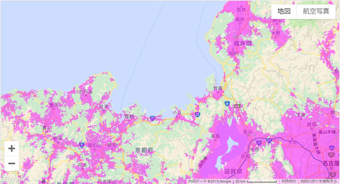 WiMAXのエリア