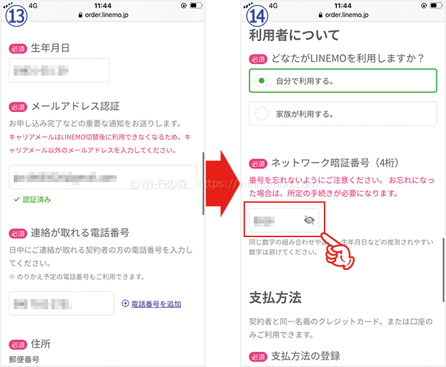 LINEMOを申し込む手順